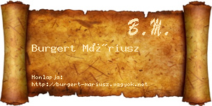 Burgert Máriusz névjegykártya